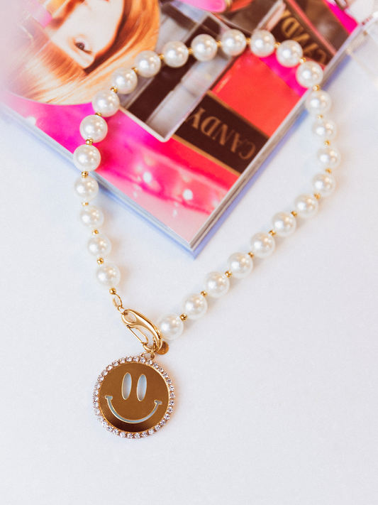 Parel Ketting Bo Smiley Goud - Goud
