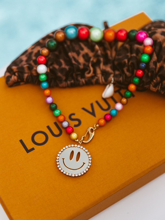 Parel Ketting Kim Smiley Colorful - Goud