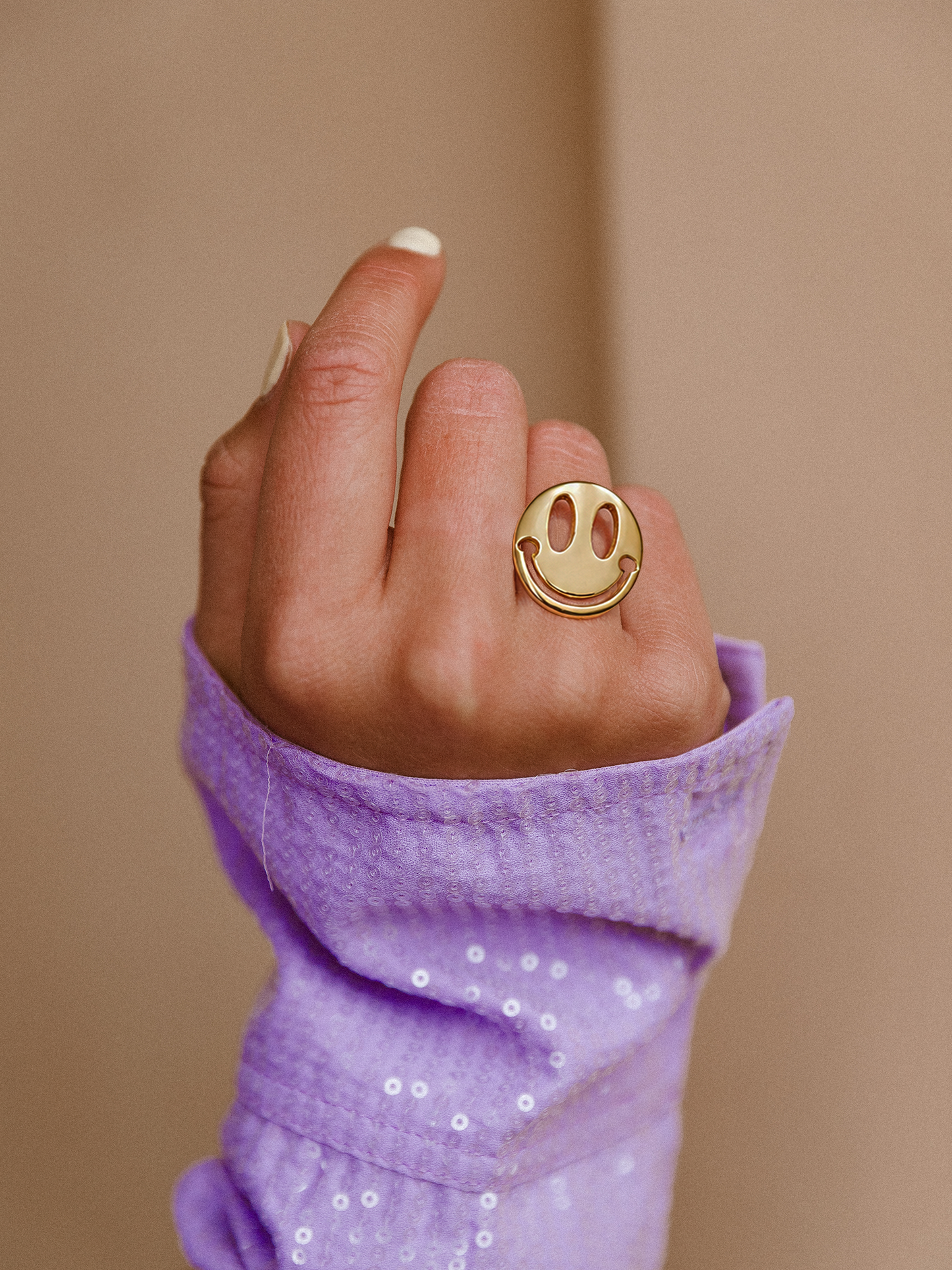 Ring Suus Smiley - Goud