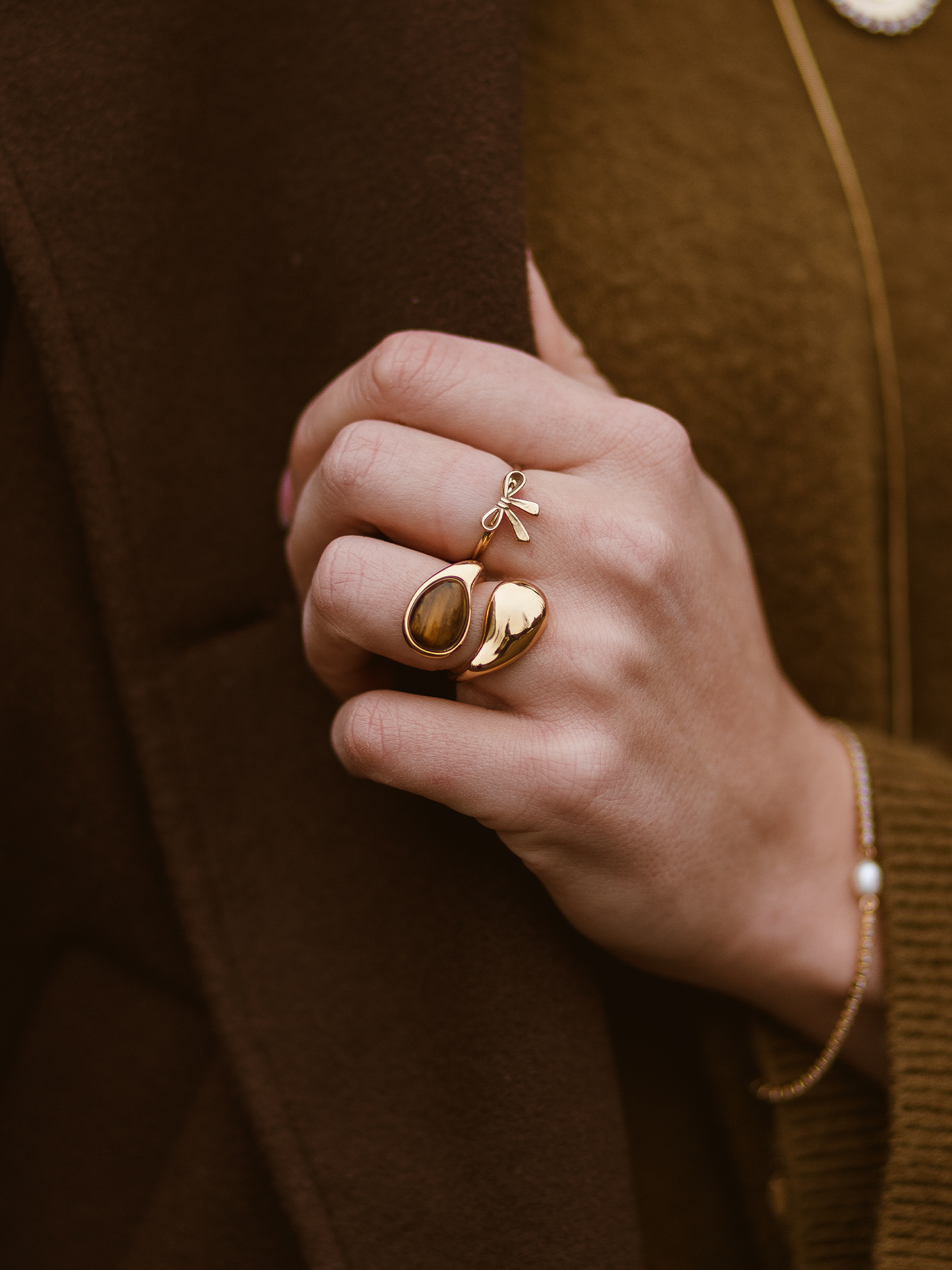 Ring Faye Bruin - Goud