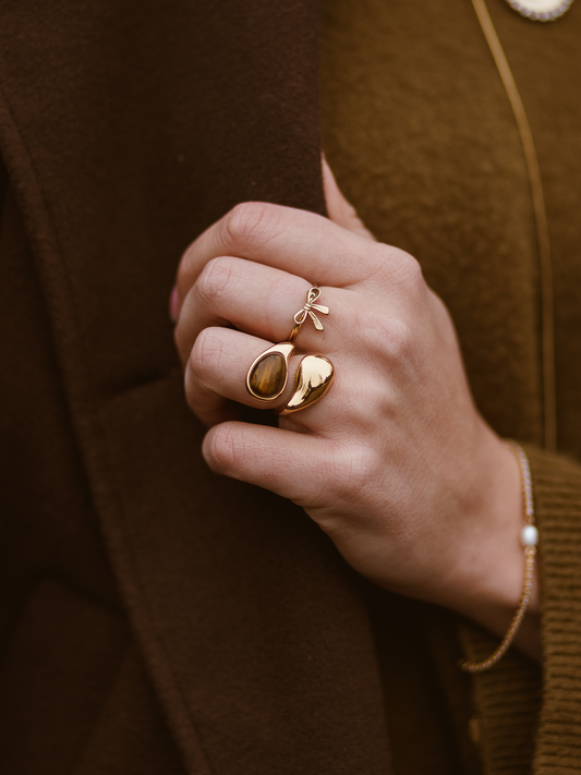 Ring Faye Bruin - Goud