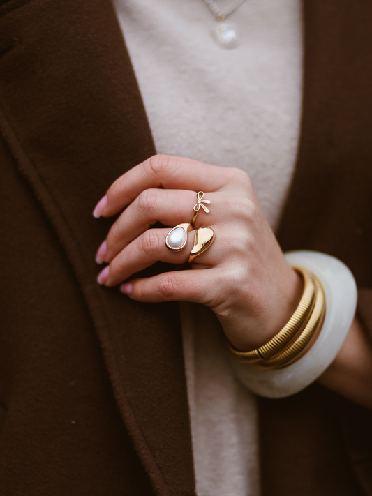 Ring Faye Wit - Goud