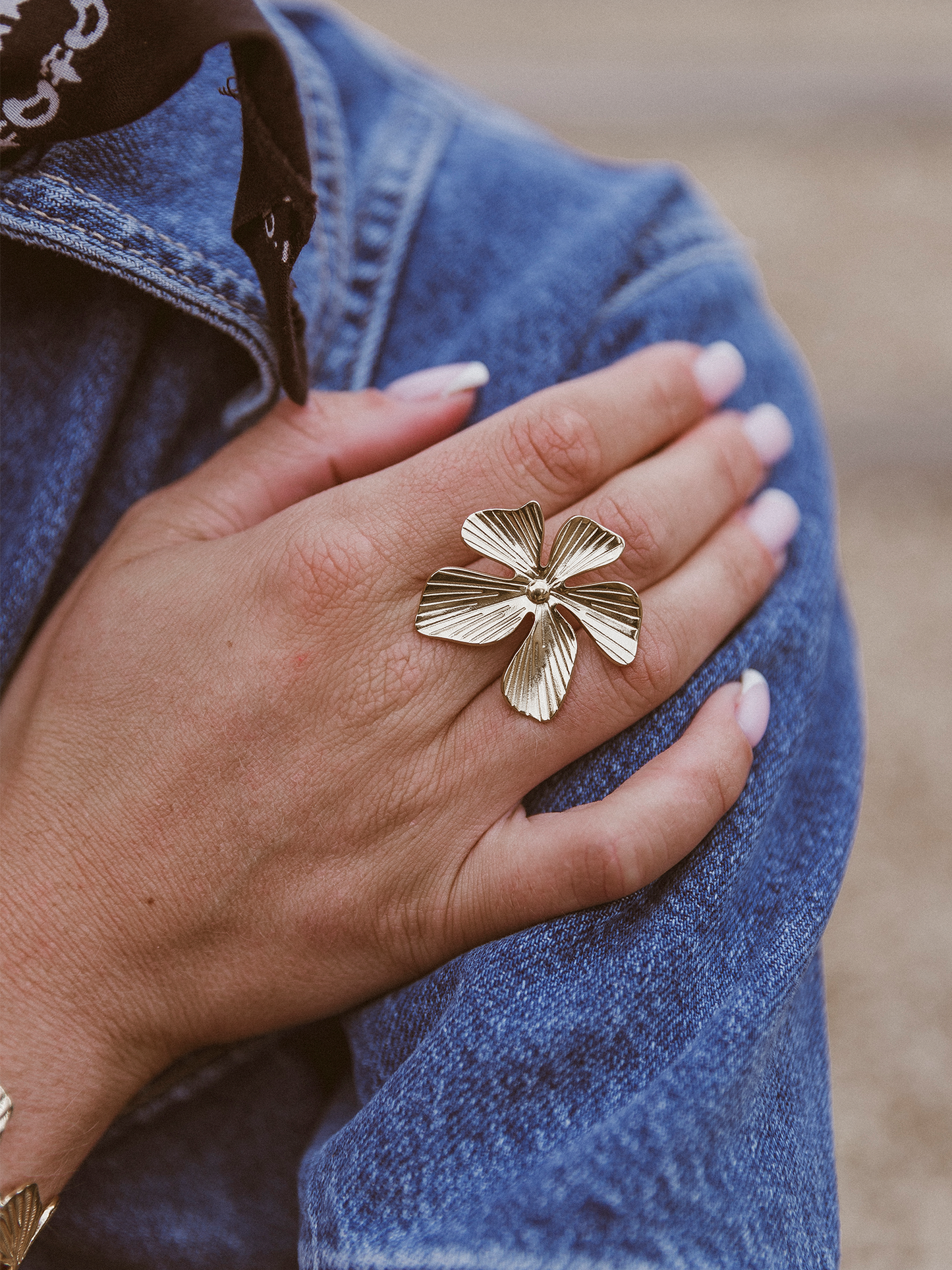 Ring Femm Bloem - Goud