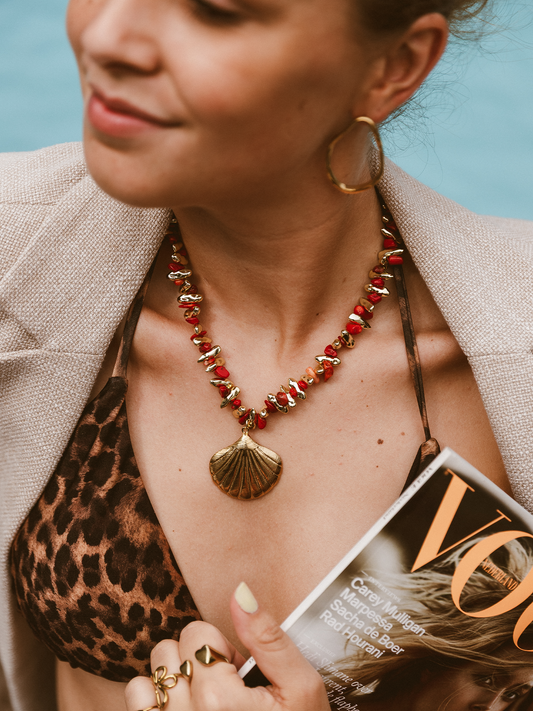 Schakel Ketting Schelp - Goud
