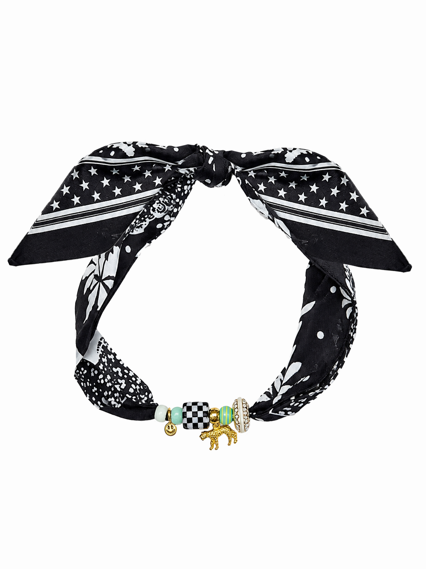 Sjaalsieraad Coco Leopard - Zwart