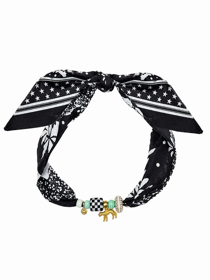 Sjaalsieraad Coco Leopard - Zwart