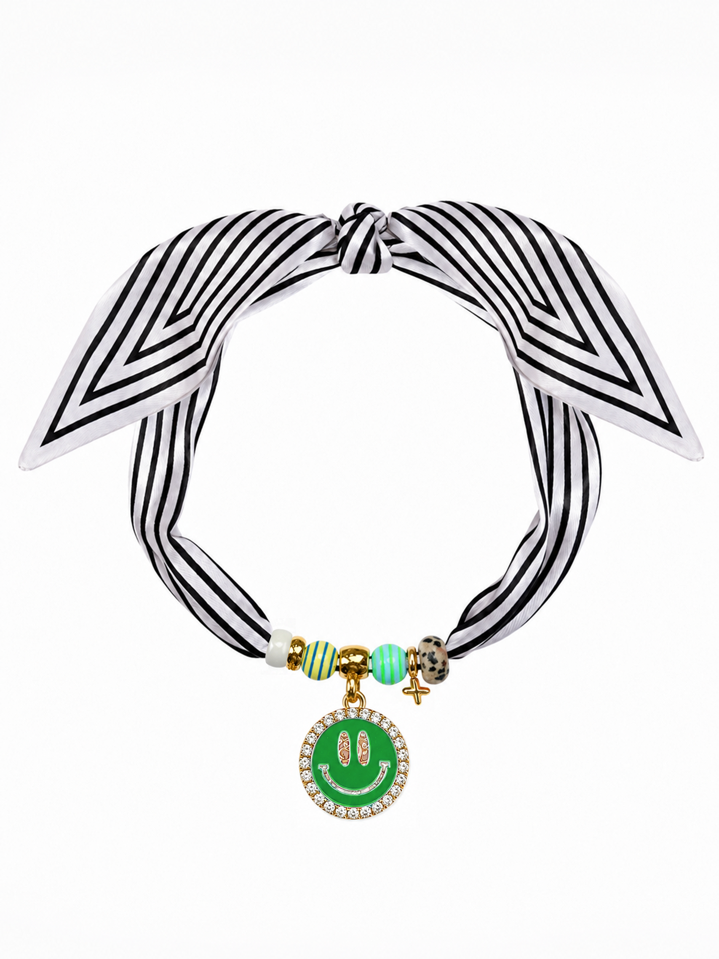 Sjaalsieraad Maud Smiley Striped - Groen