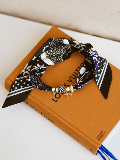 Sjaalsieraad Coco Leopard - Zwart