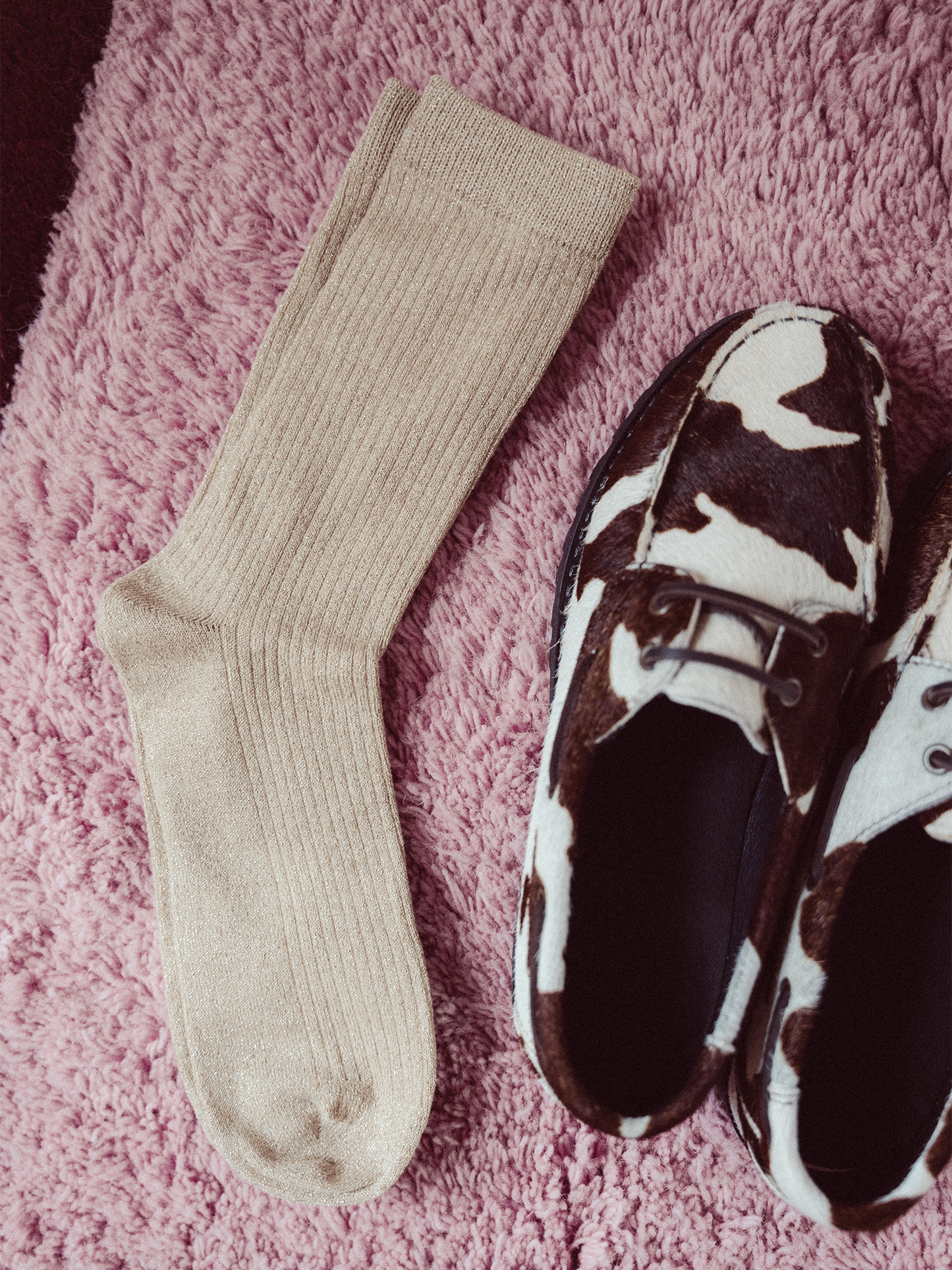 Glitter sokken - Taupe