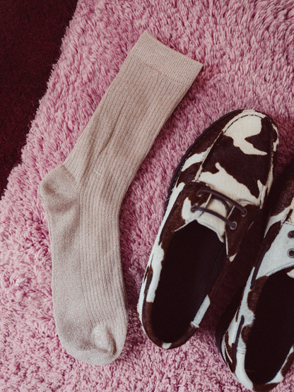 Glitter sokken - Taupe