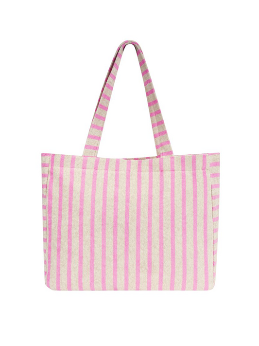 Strandtas Tess Gestreept - Pink