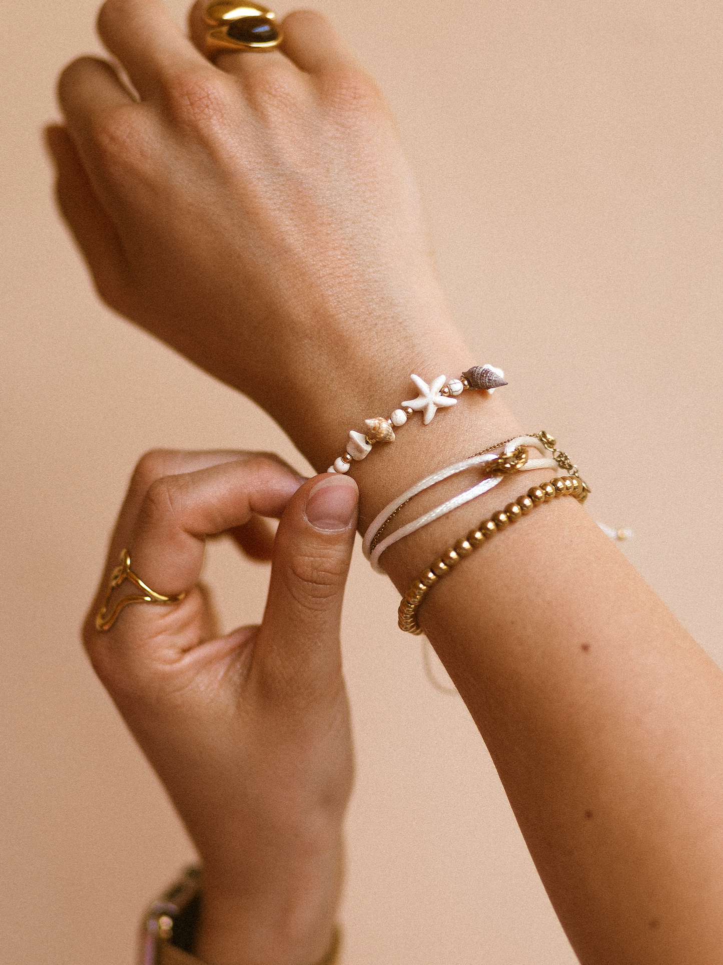 Armband Zeester Wit - Goud