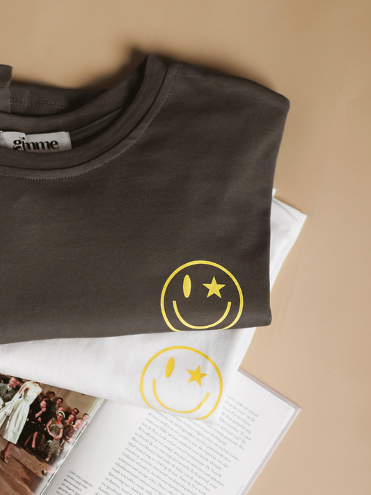 T-shirt Smiley Yellow - Grey
