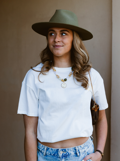 T-shirt Smiley Yellow - White
