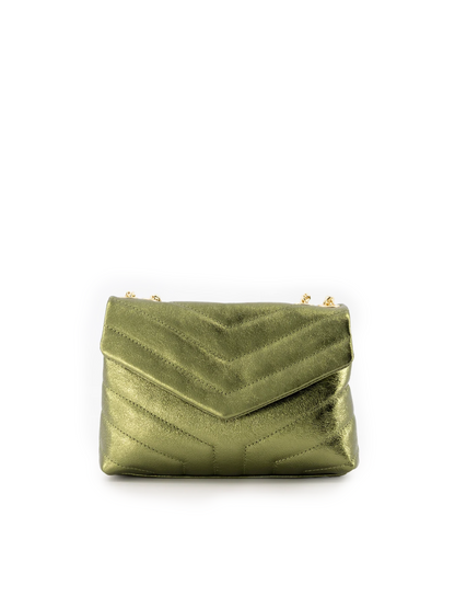 Leren Tas Metallic - Groen