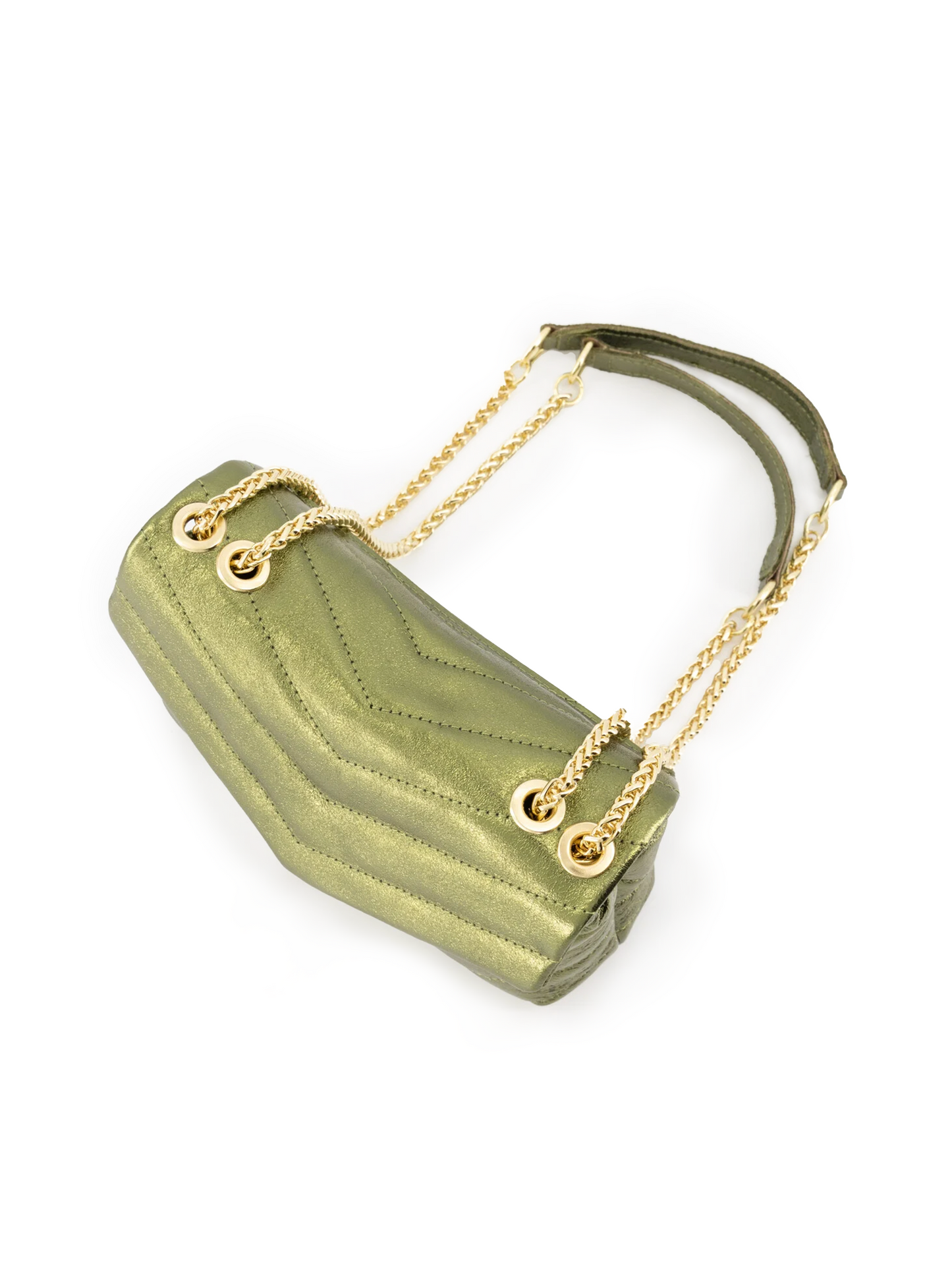 Leren Tas Metallic - Groen