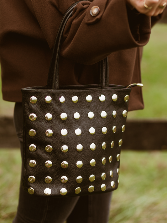 Leren tas Studs - Zwart