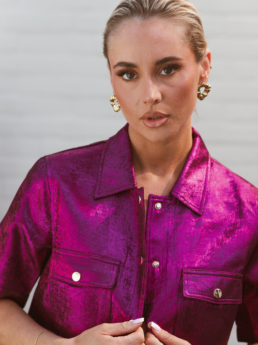 Top Dance Metallic - Roze