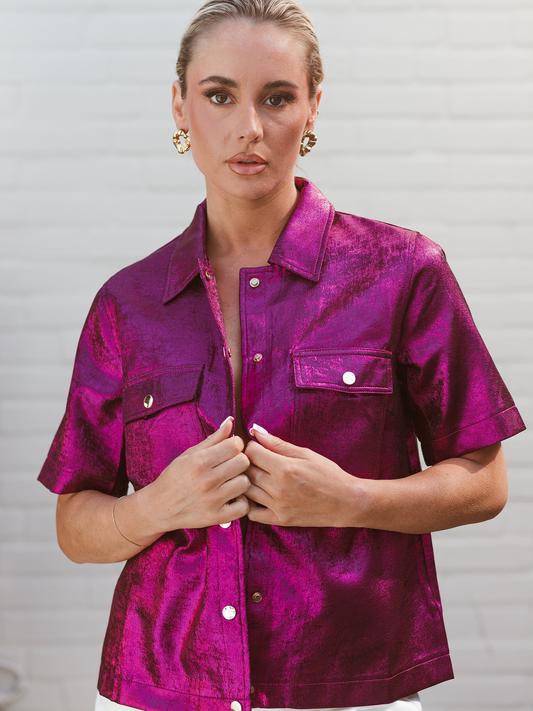 Top Dance Metallic - Roze
