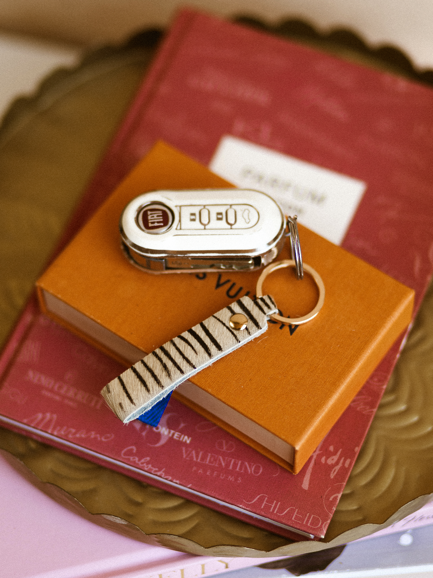 Sleutelhanger Zebra - Goud