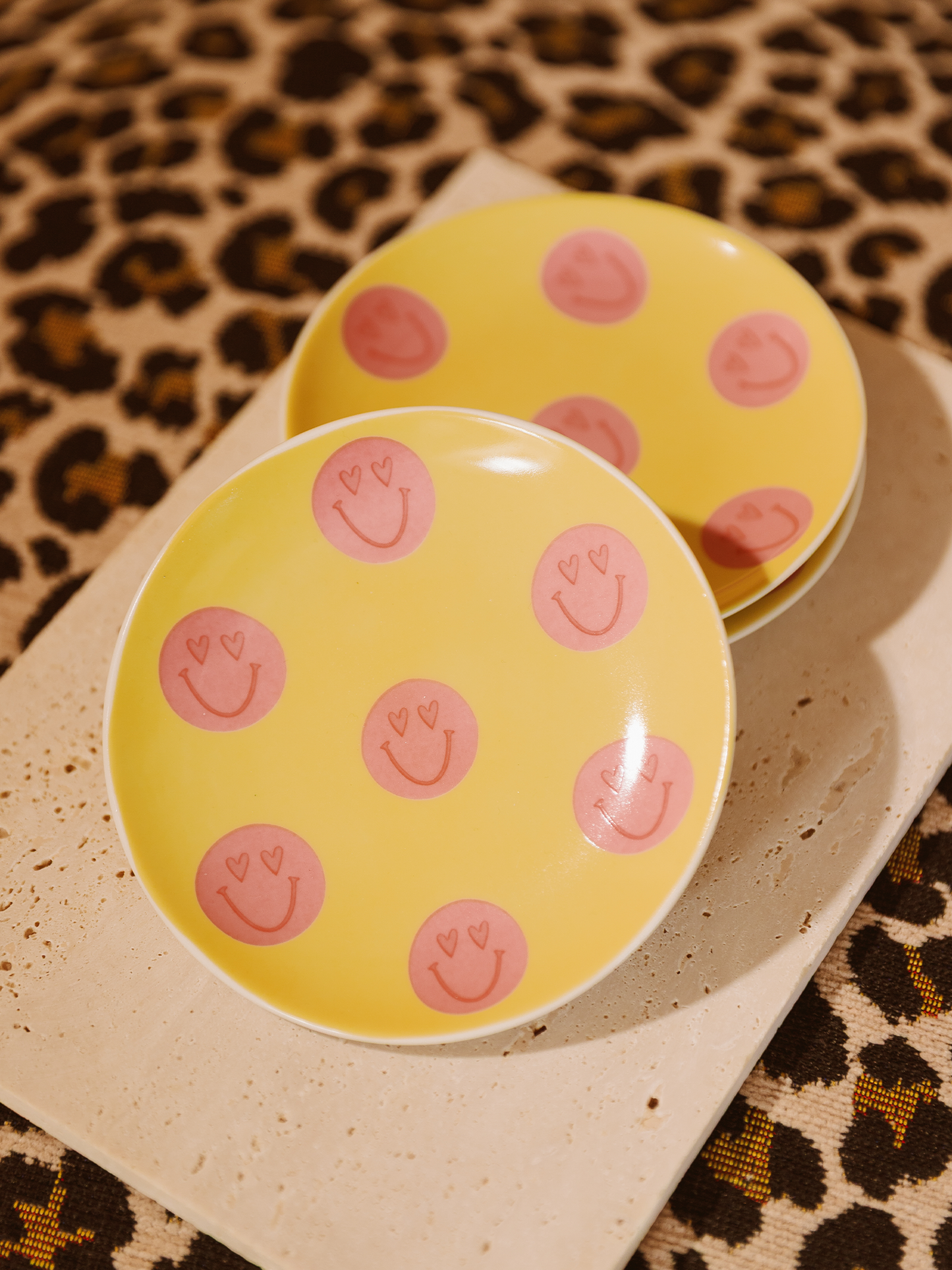 Sieraden Schaaltje Rond Smiley - Geel